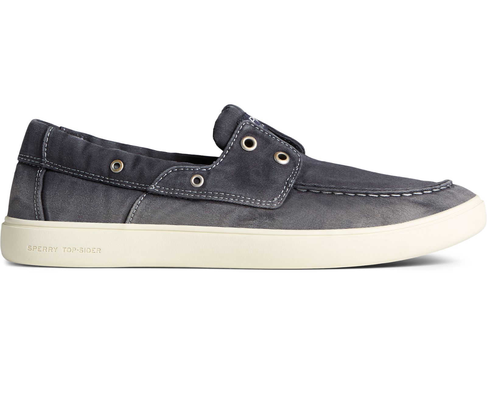 Men's Outer Banks 2-Eye Twill Boat Shoe - Black