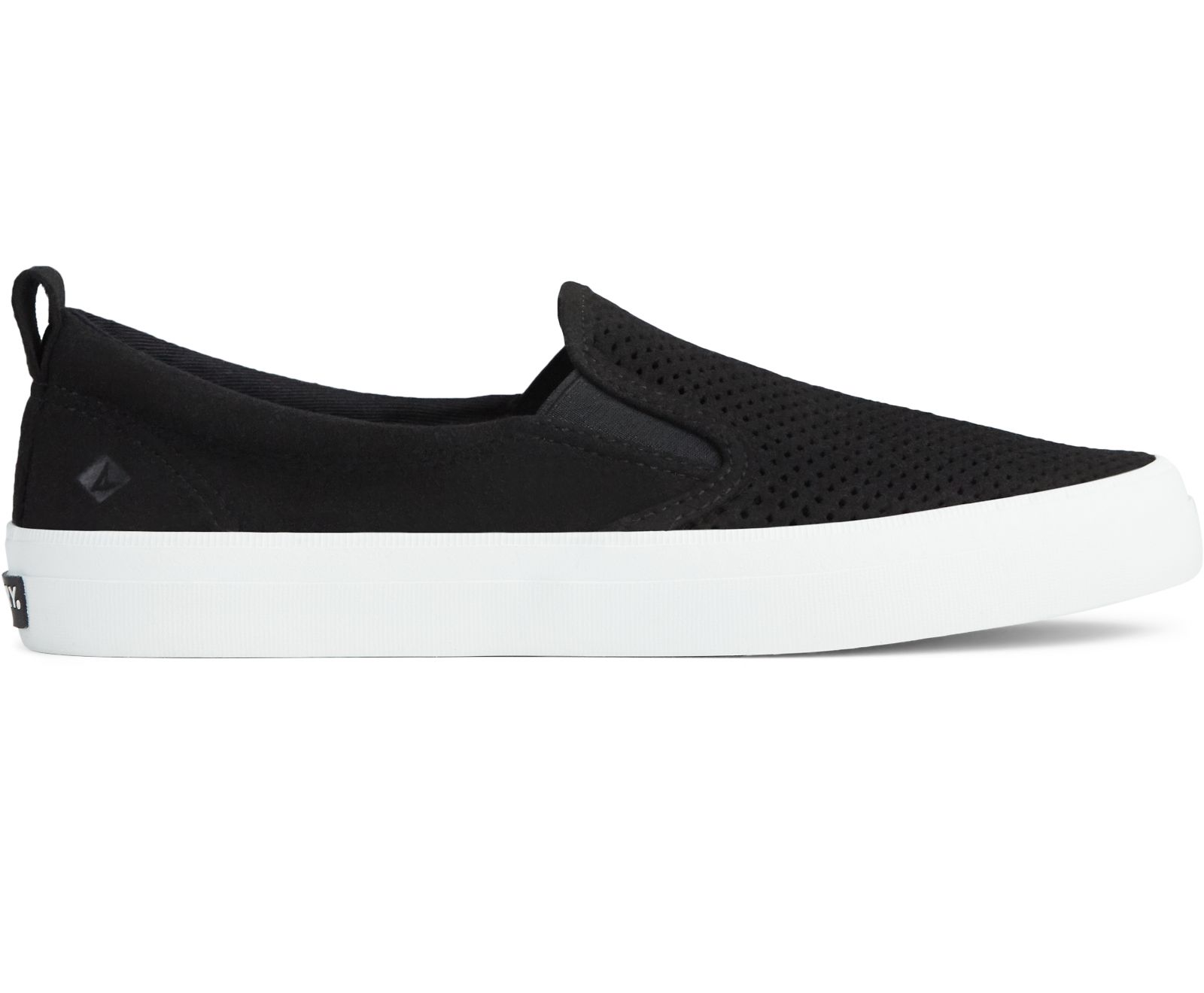 Women's Crest Twin Gore Perforated Slip On Sneaker - Black