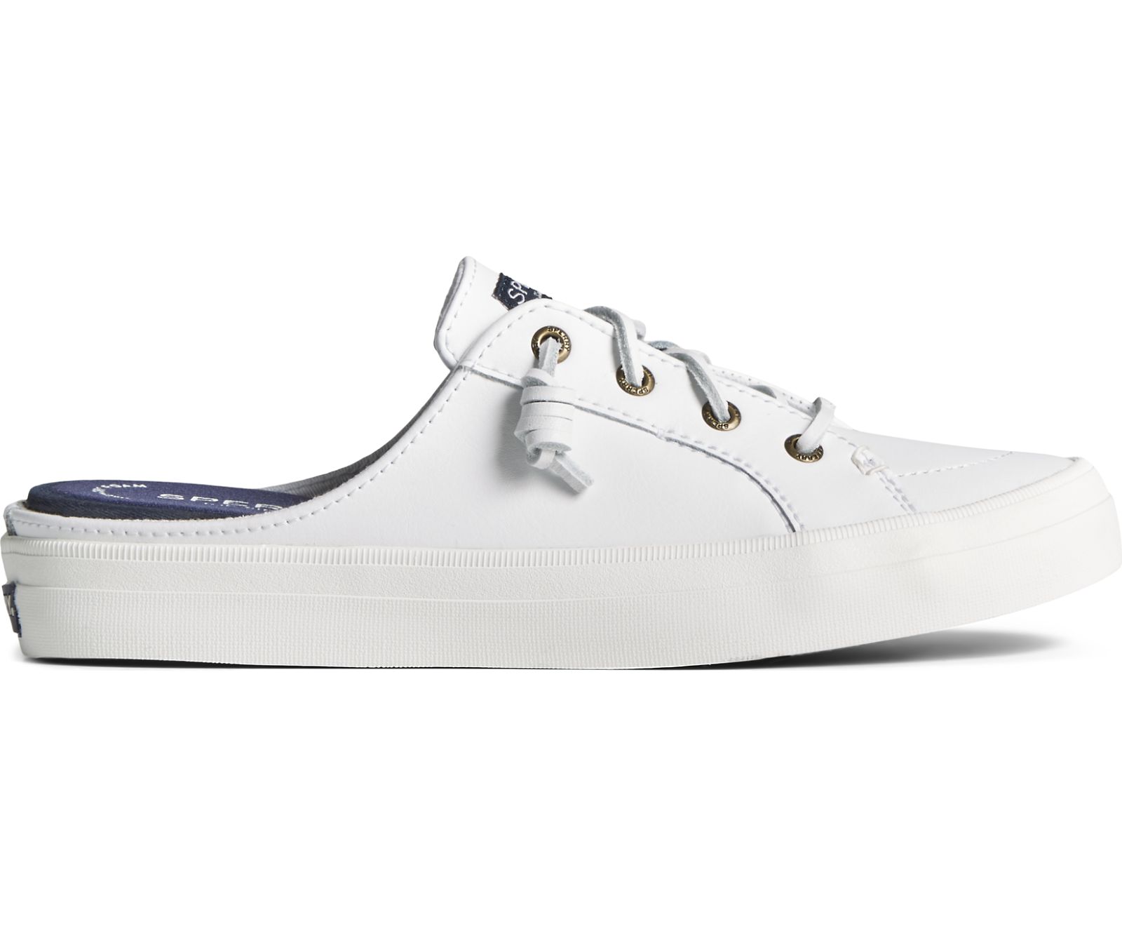 Women's Crest Vibe Leather Mule Sneaker - White