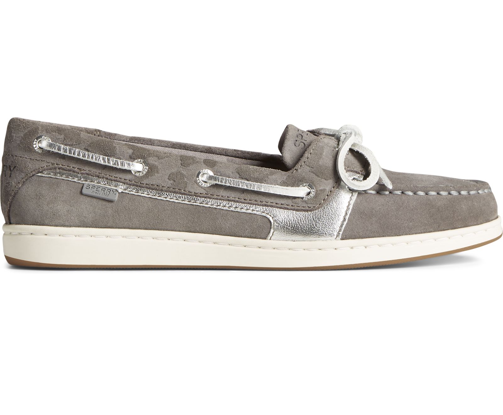 Women's Starfish Cheetah Boat Shoe - Grey