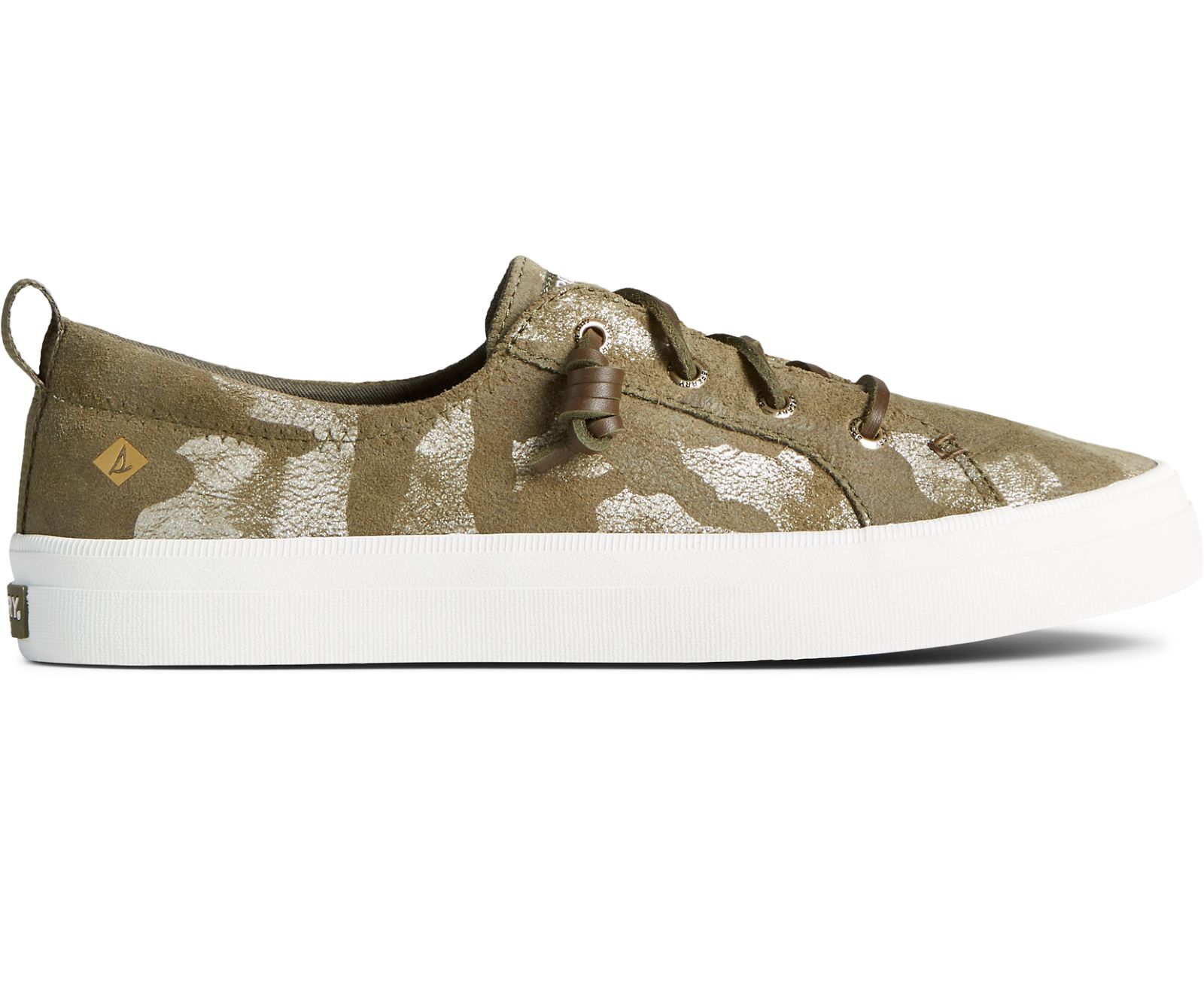 Women's Crest Vibe Camo Metallic Leather Sneaker - Olive