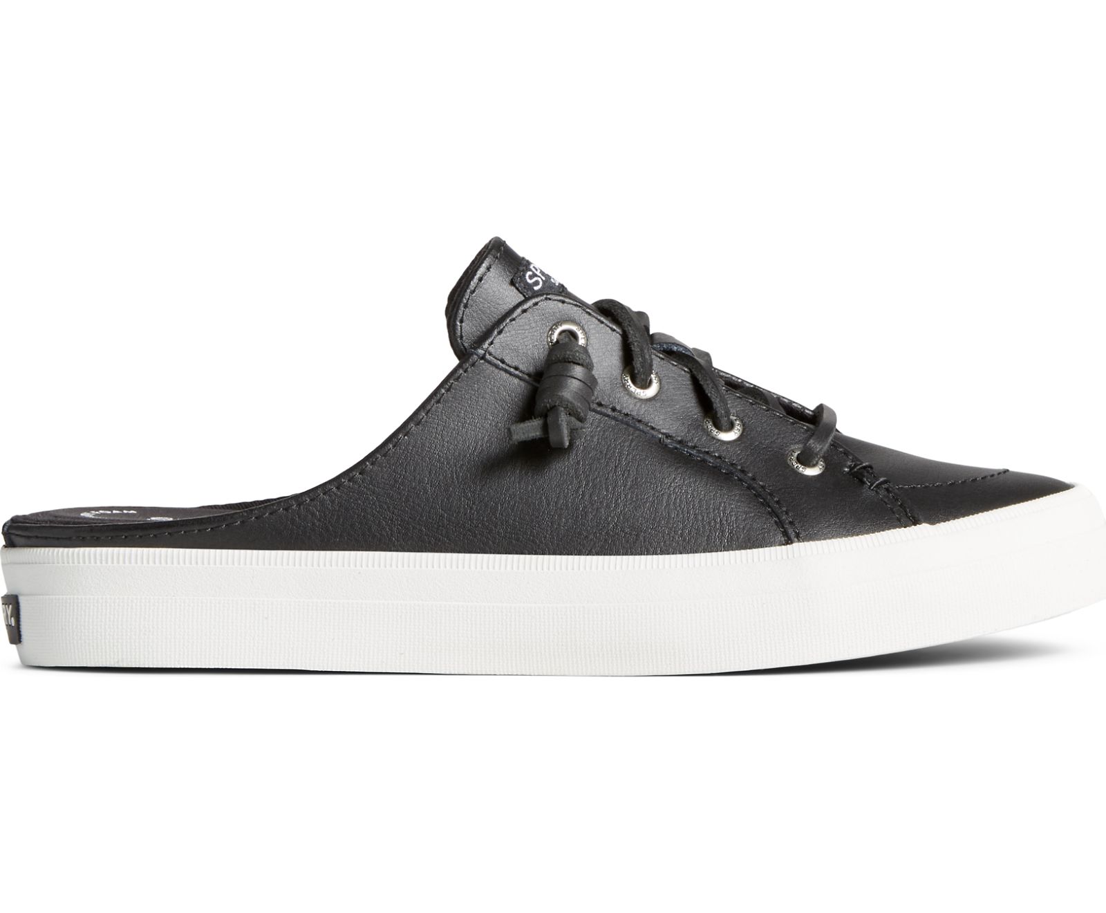 Women's Crest Vibe Leather Mule Sneaker - Black